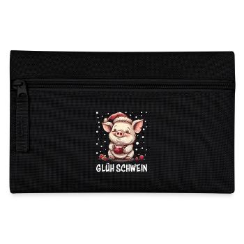 Glühwein Liebhaber GLÜH SCHWEIN Lustiges - Federtasche - Schwarz - Vorne