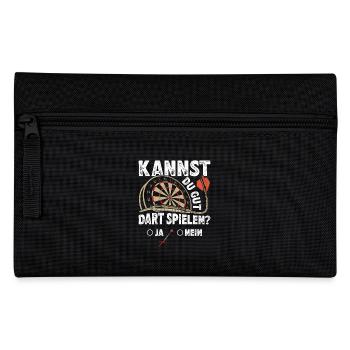 Dart Spieler KANNST DU GUT DART SPIELEN? Lustiges - Federtasche - Schwarz - Vorne