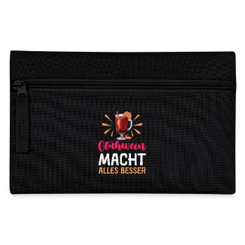 GLÜHWEIN MACHT ALLES BESSER Lustiges Glühwein - Federtasche - Schwarz - Vorne