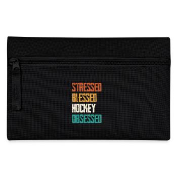 Stressed Hockey Obsessed - Pencil Case - black - Front