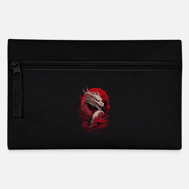 Japanese dragon, ghostly - Pencil Case - black
