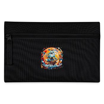 Segelschiff, Fregatte, Boot - Federtasche - Schwarz - Vorne