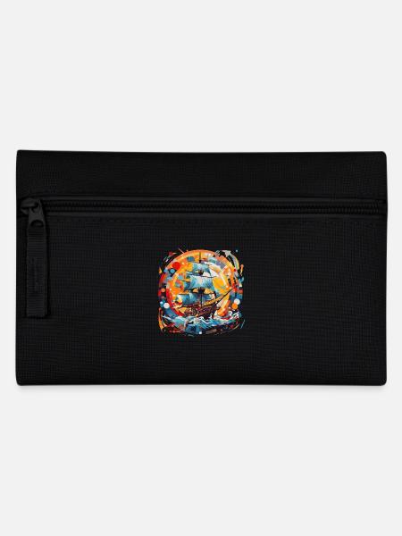Sailing Ship, Frigate, Boat - Pencil Case - black
