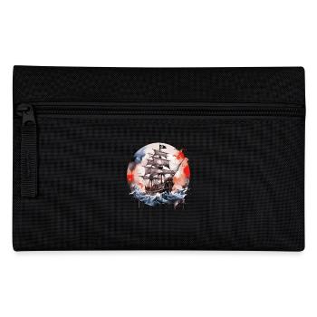 pirate boat, pirates, captain, sailing ship, - Pencil Case - black - Front