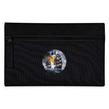 pirate boat, pirates, captain, sailing ship, - Pencil Case - black - Front