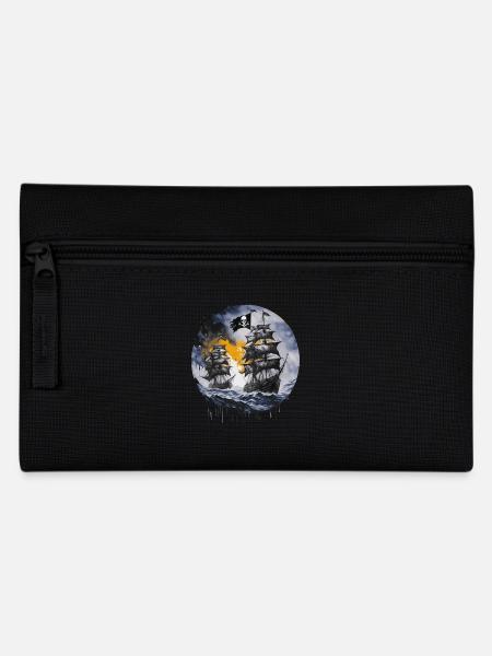 Piratenboot, Piraten, Kapitän, Segelschiff, - Federtasche - Schwarz