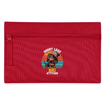 Dog Dachshund Beanie Retro Dachshund Friend Cute Woof - Pencil Case - red - Front