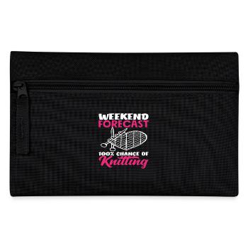 Weekend weather knitting 100% possibility - Pencil Case - black - Front