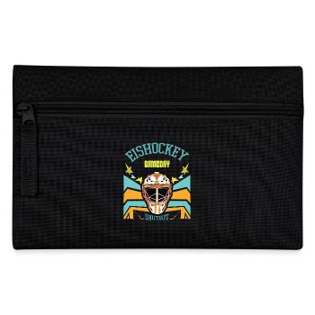Eishockey Fans Torwart Geschenk Trikot Pucks - Federtasche - Schwarz - Vorne