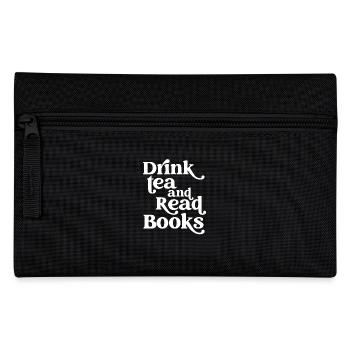 Tee trinken und Bücher lesen - Federtasche - Schwarz - Vorne