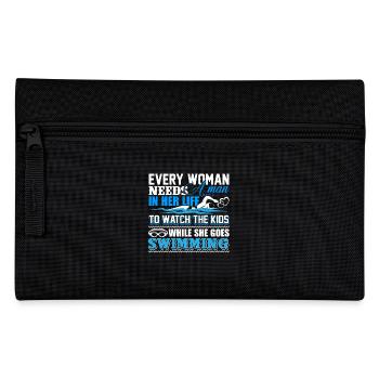 Swimming Every Woman Needs A Man In Her Life - Pencil Case - black - Front