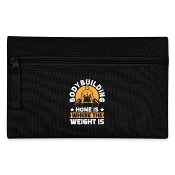 Powerlifting Bodybuilder Home Is Where Weights Is - Federtasche - Schwarz - Vorne