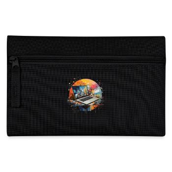 Laptop Rechner Computer - Federtasche - Schwarz - Vorne