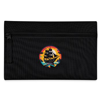 Segelschiff, Fregatte, Boot - Federtasche - Schwarz - Vorne