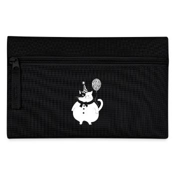 Cat celebrates birthday - Pencil Case - black - Front