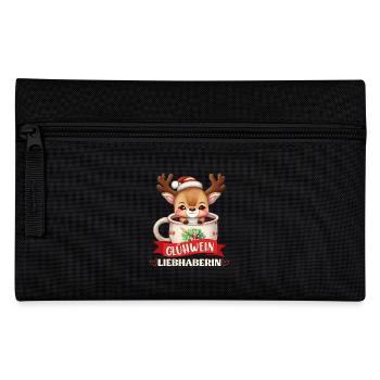 GLÜHWEIN LIEBHABERIN Lustiges Glühwein Frauen - Federtasche - Schwarz - Vorne