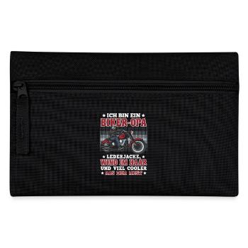 Opi BIN EIN BIKER OPA Lustiges Motorrad Fahrer - Federtasche - Schwarz - Vorne