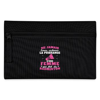 La puissance d une femme qui fait du badminton - Trousse - noir - Devant