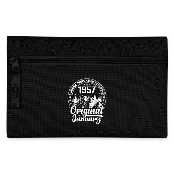 January 1957 Original 67 Year Old Birthday Gift - Pencil Case - black - Front