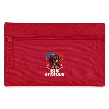 Dog Dachshund Paw Print Beanie Dachshund Friend Wau - Pencil Case - red - Front