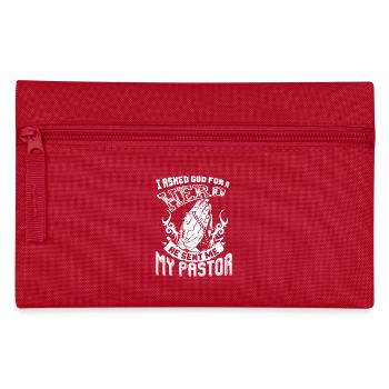 Pastor God Sent Me My Pastor - Pencil Case - red - Front