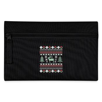 Retro Christmas Pattern - Pencil Case - black - Front
