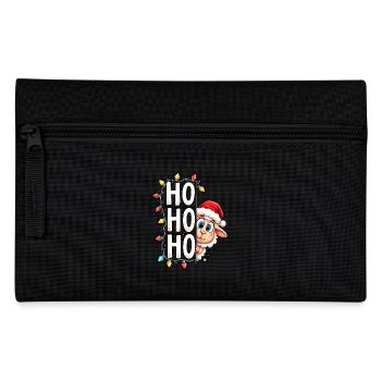 schaf spruch ho ho ho weihnachts hemden für männer - Federtasche - Schwarz - Vorne