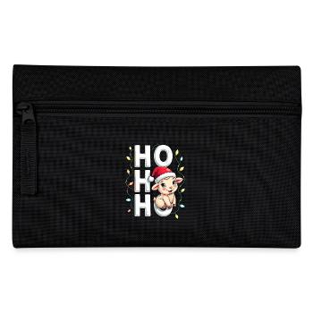 ho ho ho - Weihnachtshemd - schaf spruch - Federtasche - Schwarz - Vorne