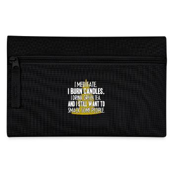 Buddha I Mediate I Burn Candles - Pencil Case - black - Front