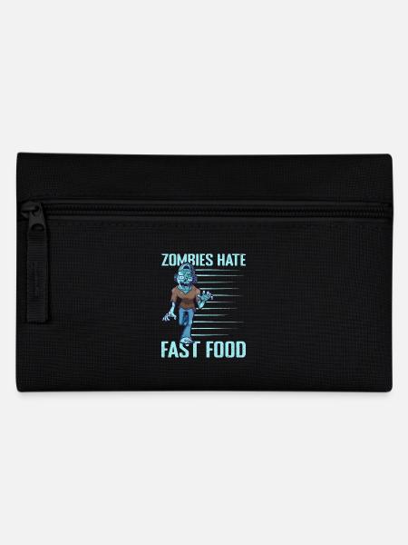 Running Run Zombies Hate Fast Food Marathon Runner - Federtasche - Schwarz