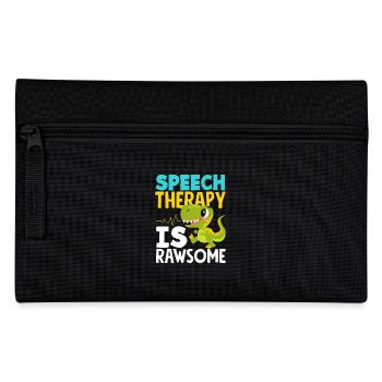 Speech therapist Saurier: Speech therapy is Rawsome - Pencil Case - black - Front