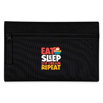 Cream Lover Eat Sleep Cream Repeat - Pencil Case - black - Front