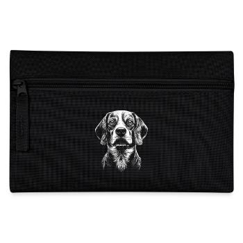 Beagle Portrait Chien Chien Idée Cadeau - Trousse - noir - Devant