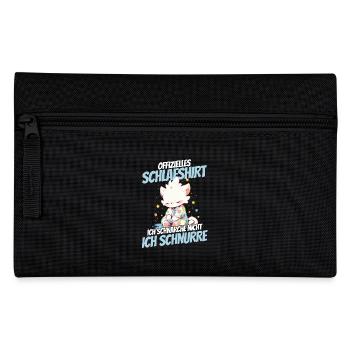 Offizielles Schlafshirt - Katze in Blumenpyjama - Federtasche - Schwarz - Vorne