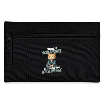 Offizielles Schlafshirt - Süßes Katze im Pyjama - Federtasche - Schwarz - Vorne