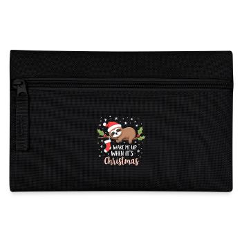 Weck mich auf wenn Weihnachten ist Süßes Faultier - Federtasche - Schwarz - Vorne