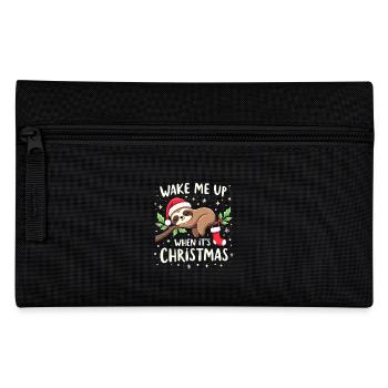 Weck mich auf wenn Weihnachten ist Süßes Faultier - Federtasche - Schwarz - Vorne
