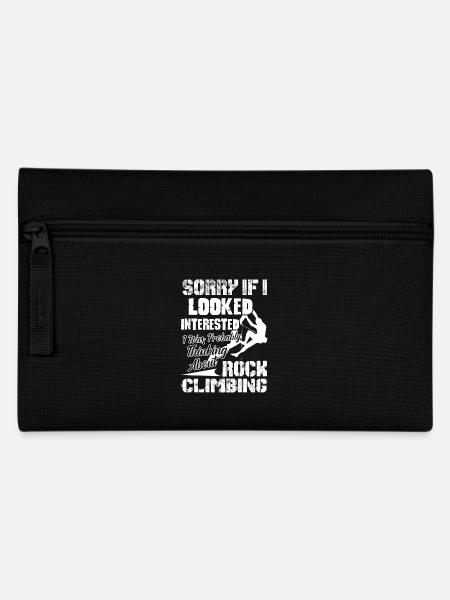 Rock Climbing Thinking About Rock Climbing - Pencil Case - black