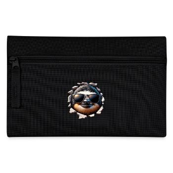 Funny cute sloth with sunglasses wall - Pencil Case - black - Front