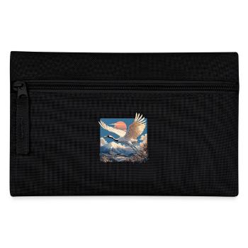 Kraniche Kranich - Federtasche - Schwarz - Vorne