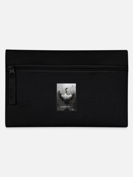 Kraniche Kranich - Federtasche - Schwarz