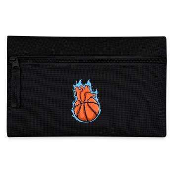Sports Baller Flaming Heart Basketball - Pencil Case - black - Front