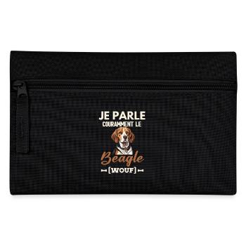 Je parle couramment le beagle wouf - Trousse - noir - Devant