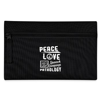 Peace Love Speech Language Pathology - Pencil Case - black - Front