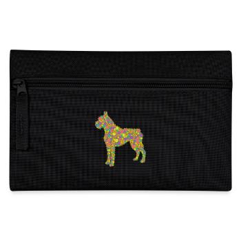 Boxer Dog Flower - Pencil Case - black - Front