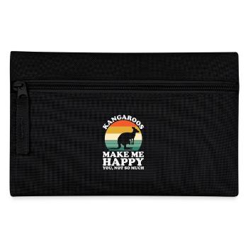 Kangaroos Make Me Happy Funny Kangaroo - Pencil Case - black - Front