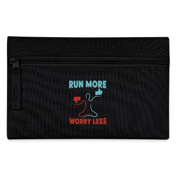 Running Run More Worry Less Marathon Runner - Federtasche - Schwarz - Vorne