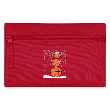 Baller Christmas Snowman Basketball - Pencil Case - red - Front
