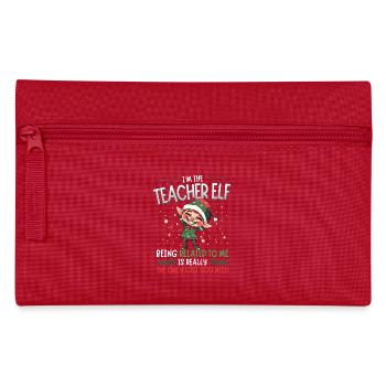 weihnJe suis l’elfe enseignant - Partenaire Look Noël - Trousse - rouge - Devant
