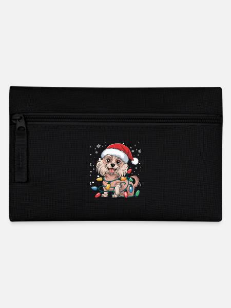 Chinese Crested Christmas Lights Xmas Dogs Gifts - Pencil Case - black